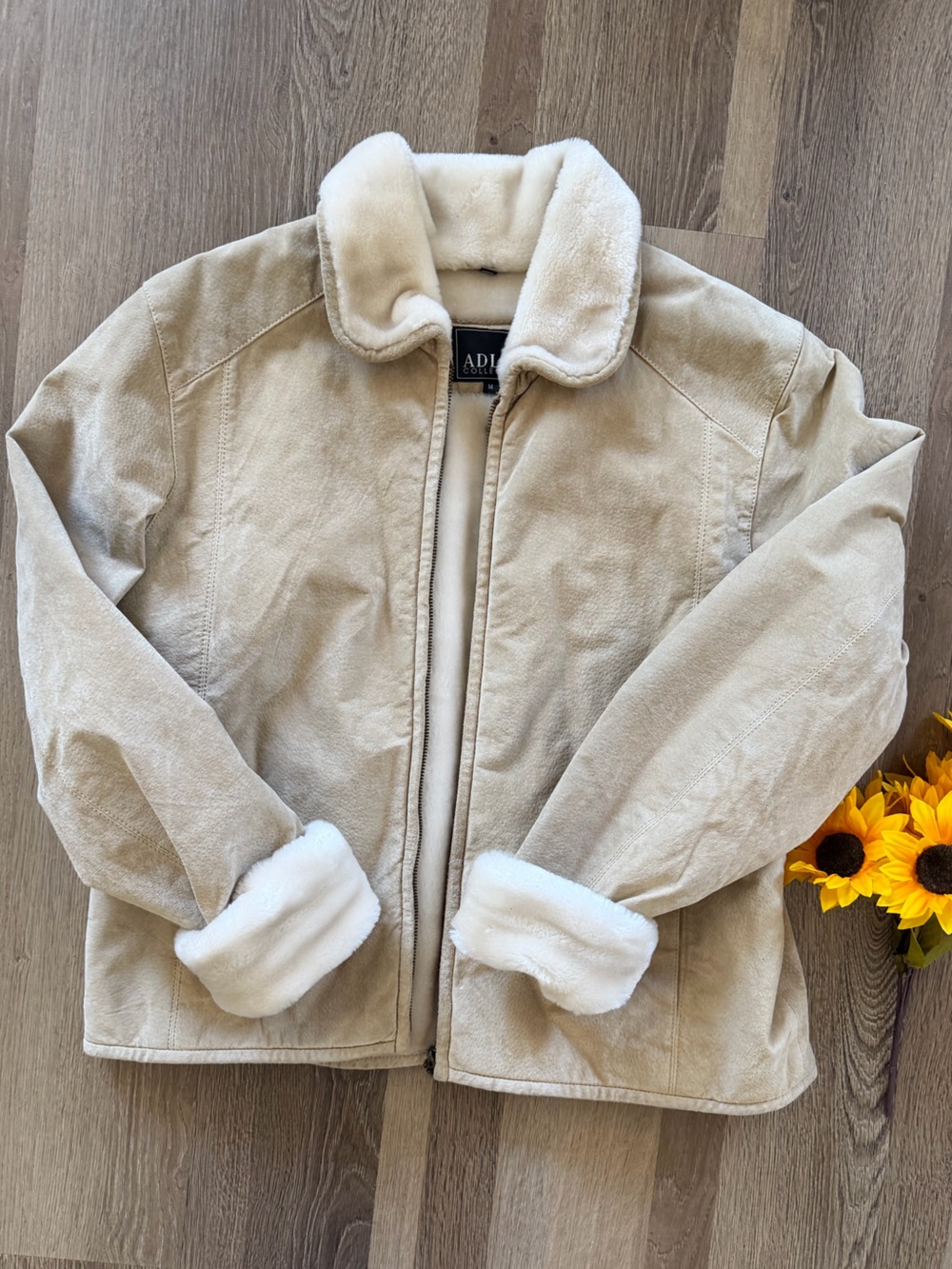 ADLER Cream Suede Leather jacket